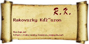 Rakovszky Kászon névjegykártya